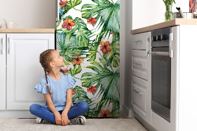 Magnetic fridge cover Hawaiian leaves