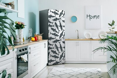 Magnetic fridge cover Typographic sharks