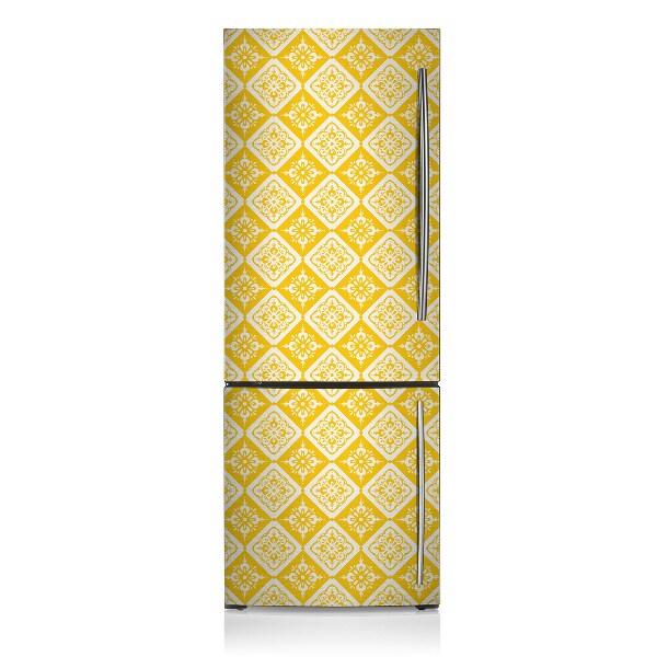 Decoration fridge cover Yellow white pattern