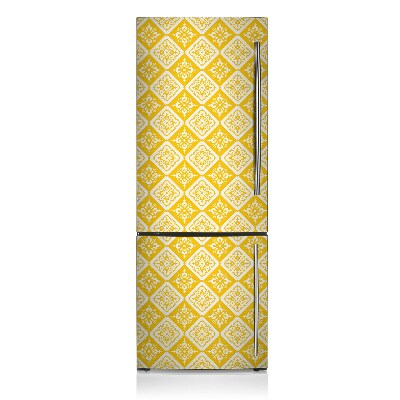 Decoration fridge cover Yellow white pattern