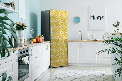 Decoration fridge cover Yellow white pattern