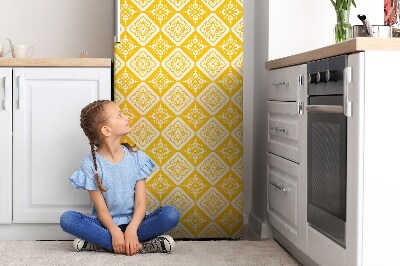 Decoration fridge cover Yellow white pattern