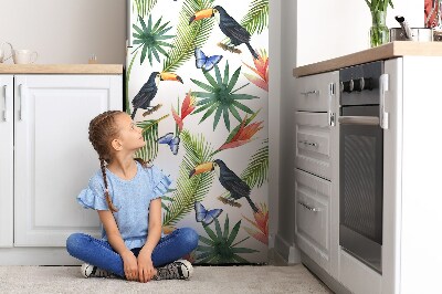 Decoration fridge cover Toucans on branches