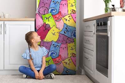 Magnetic fridge cover Happy cats