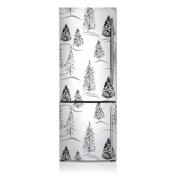 Magnetic fridge cover Winter christmas tree