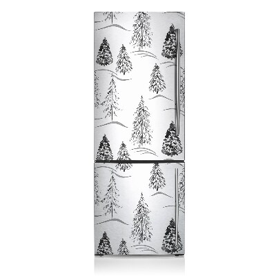 Magnetic fridge cover Winter christmas tree