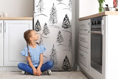 Magnetic fridge cover Winter christmas tree