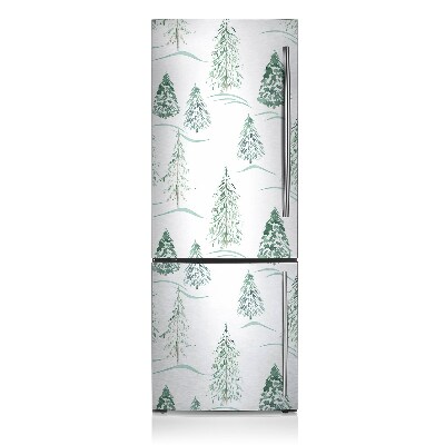 Magnetic fridge cover Winter christmas tree