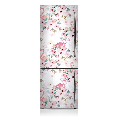 Decoration fridge cover Flamingo flowers