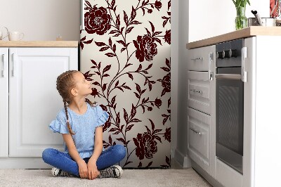 Decoration fridge cover Burgundy floral