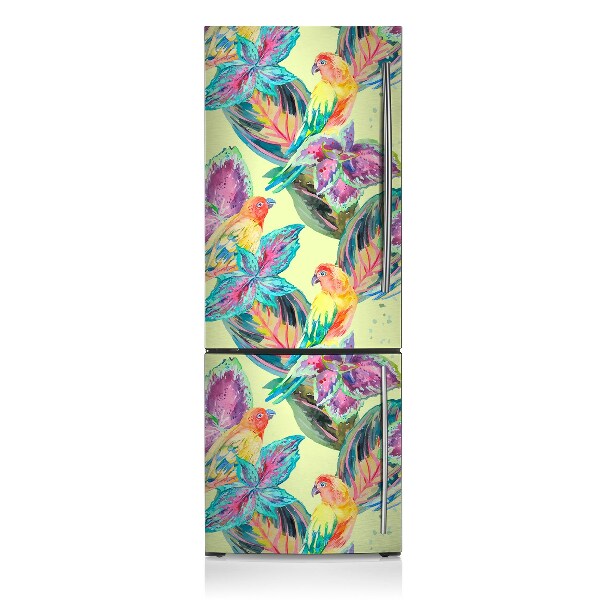 Decoration fridge cover Colorful parrots