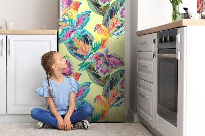 Decoration fridge cover Colorful parrots