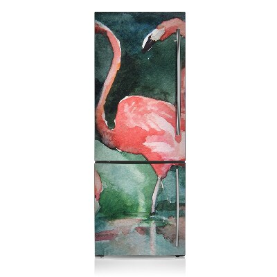 Decoration fridge cover Painted flamingo