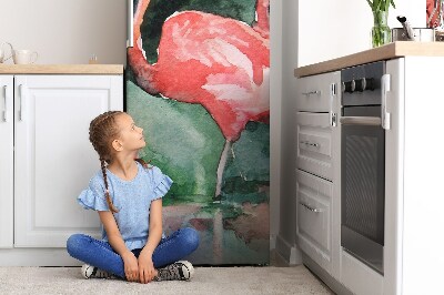 Decoration fridge cover Painted flamingo