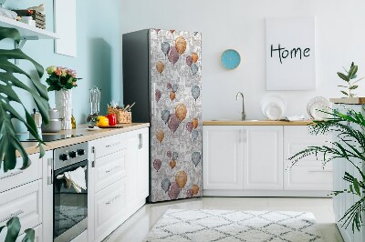 Magnetic fridge cover Balloons and houses