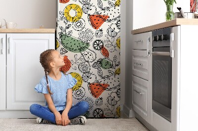 Decoration fridge cover Fruit contours