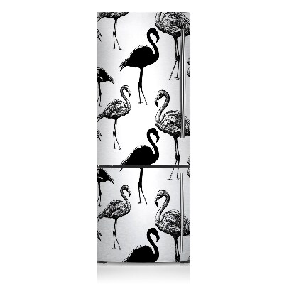 Magnetic fridge cover Retro flamingos