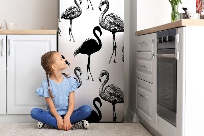 Magnetic fridge cover Retro flamingos