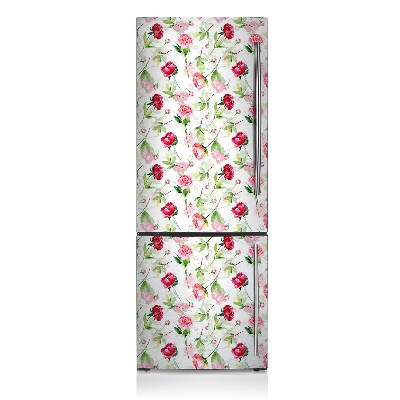 Magnetic fridge cover Red flowers