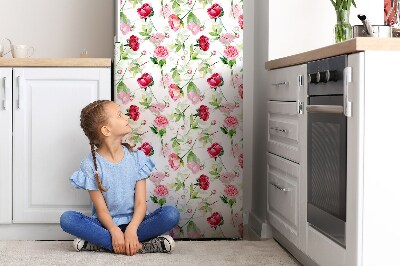 Magnetic fridge cover Red flowers