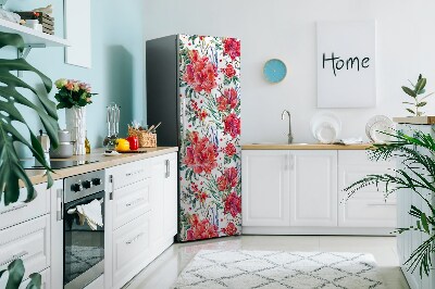 Magnetic fridge cover Red flowers