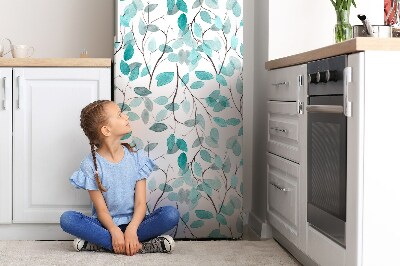 Decoration fridge cover Watercolor leaves