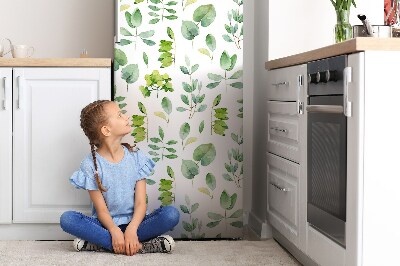 Decoration fridge cover Leaves green