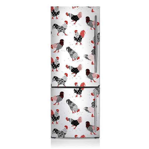 Decoration fridge cover Roosters abstract patterns