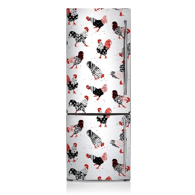 Decoration fridge cover Roosters abstract patterns