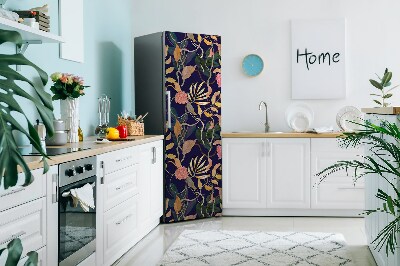 Decoration fridge cover Painted flowers and leaves