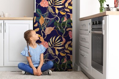 Decoration fridge cover Painted flowers and leaves