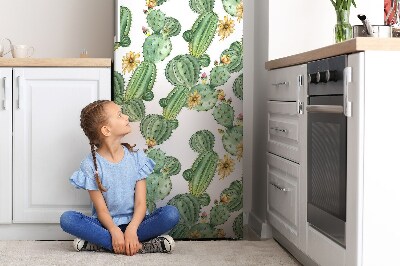 Magnetic fridge cover Cacti with flowers