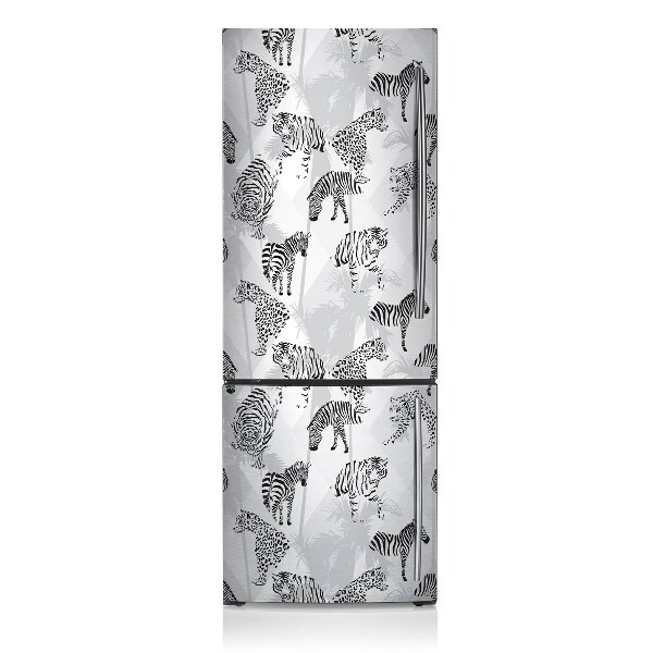 Magnetic fridge cover Tiger and zebras