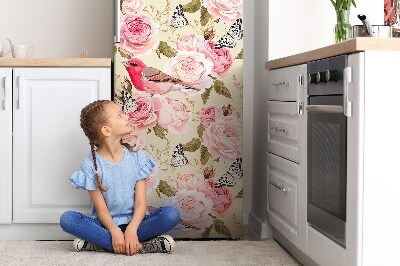 Magnetic fridge cover Birds and flowers