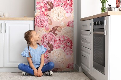 Magnetic fridge cover Roses and hydrangeas