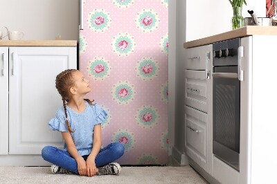 Magnetic fridge cover Roses and dots