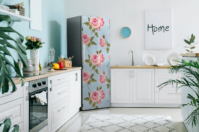 Magnetic fridge cover Roses with leaves