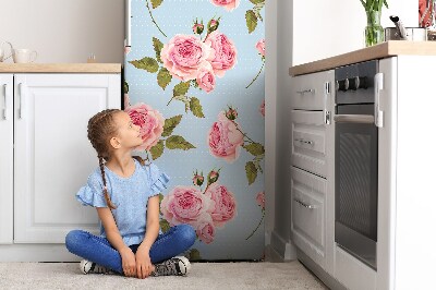 Magnetic fridge cover Roses with leaves