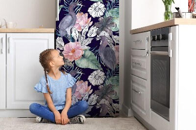 Magnetic fridge cover Birds in flowers