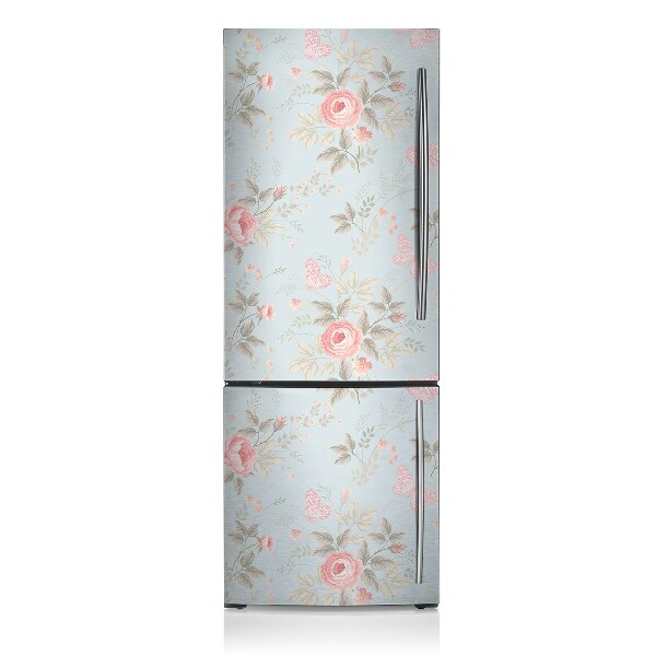 Magnetic fridge cover Roses and butterflies