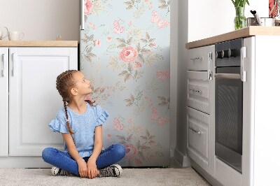 Magnetic fridge cover Roses and butterflies