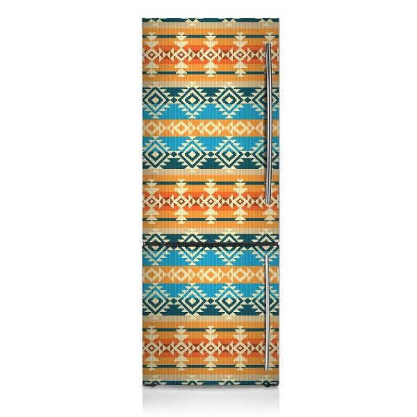 Magnetic fridge cover Colorful boho pattern