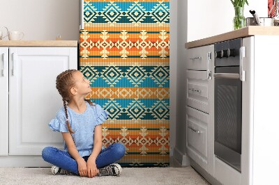 Magnetic fridge cover Colorful boho pattern