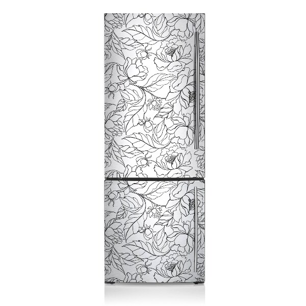 Magnetic fridge cover Peony flowers