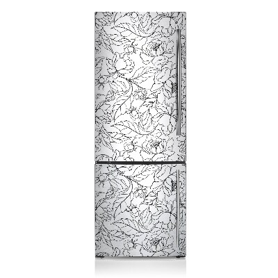 Magnetic fridge cover Peony flowers