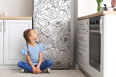 Magnetic fridge cover Peony flowers