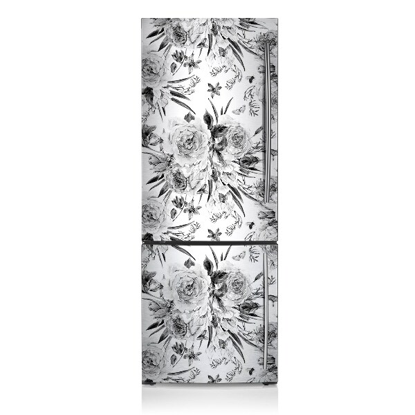 Magnetic fridge cover Bouquets of gray flowers