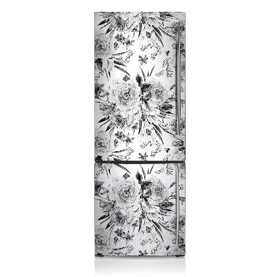 Magnetic fridge cover Bouquets of gray flowers