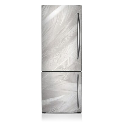 Magnetic fridge cover Beautiful white feathers