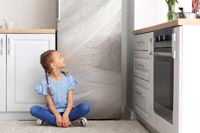 Magnetic fridge cover Beautiful white feathers